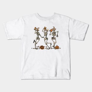 Horror Coffee Skeletons Kids T-Shirt